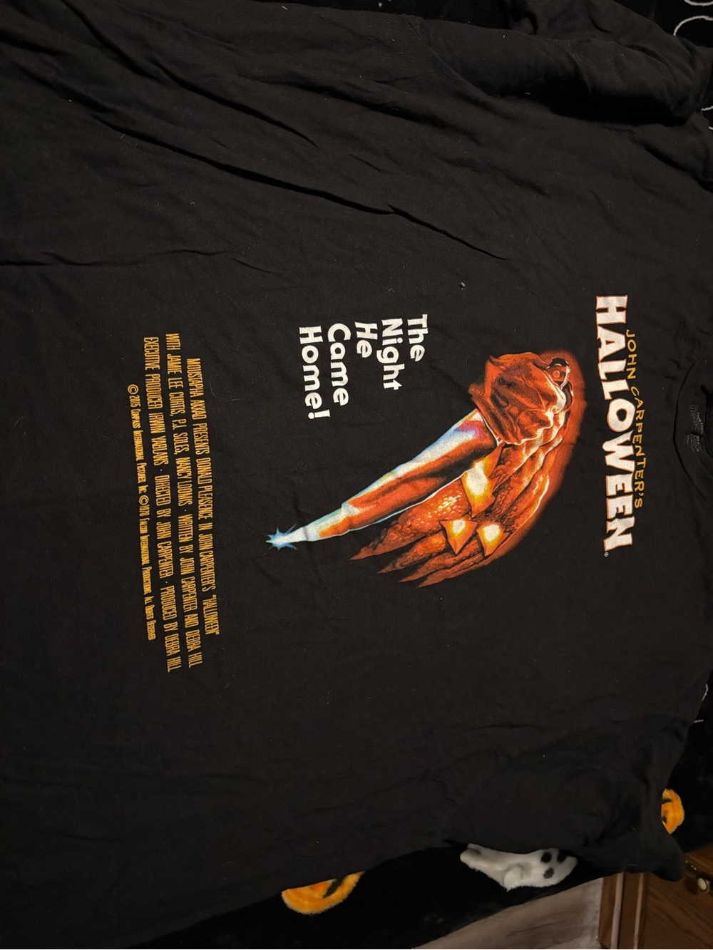 Halloween Graphic Tee - Black with Orange Pumpkin